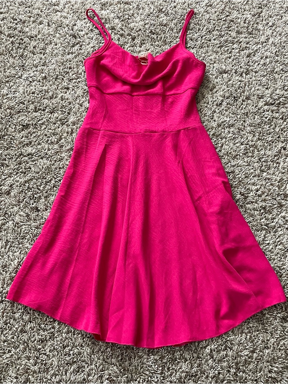 See You Monday Hot Pink Cowl Neck Dress